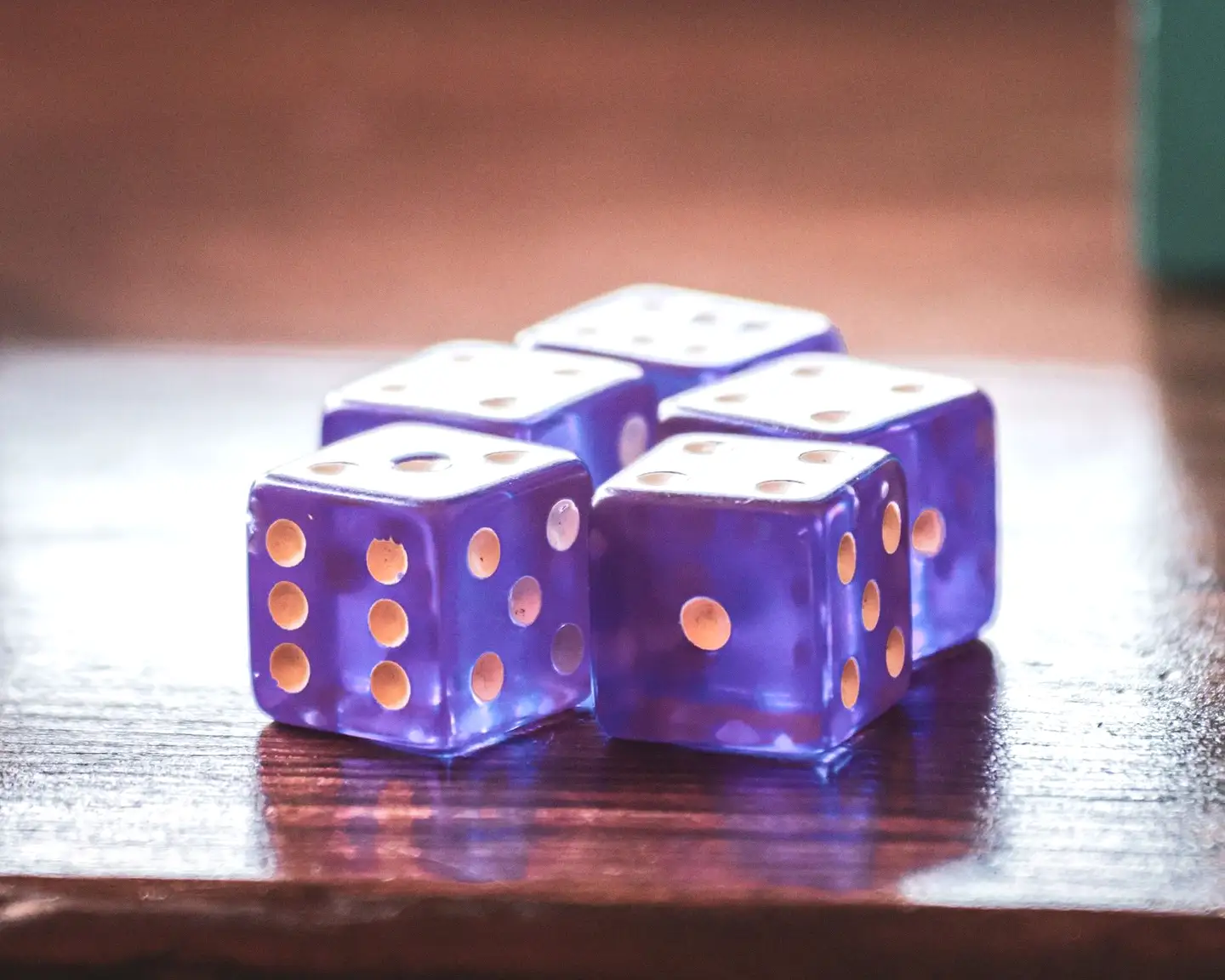 Hand-finished resin dice