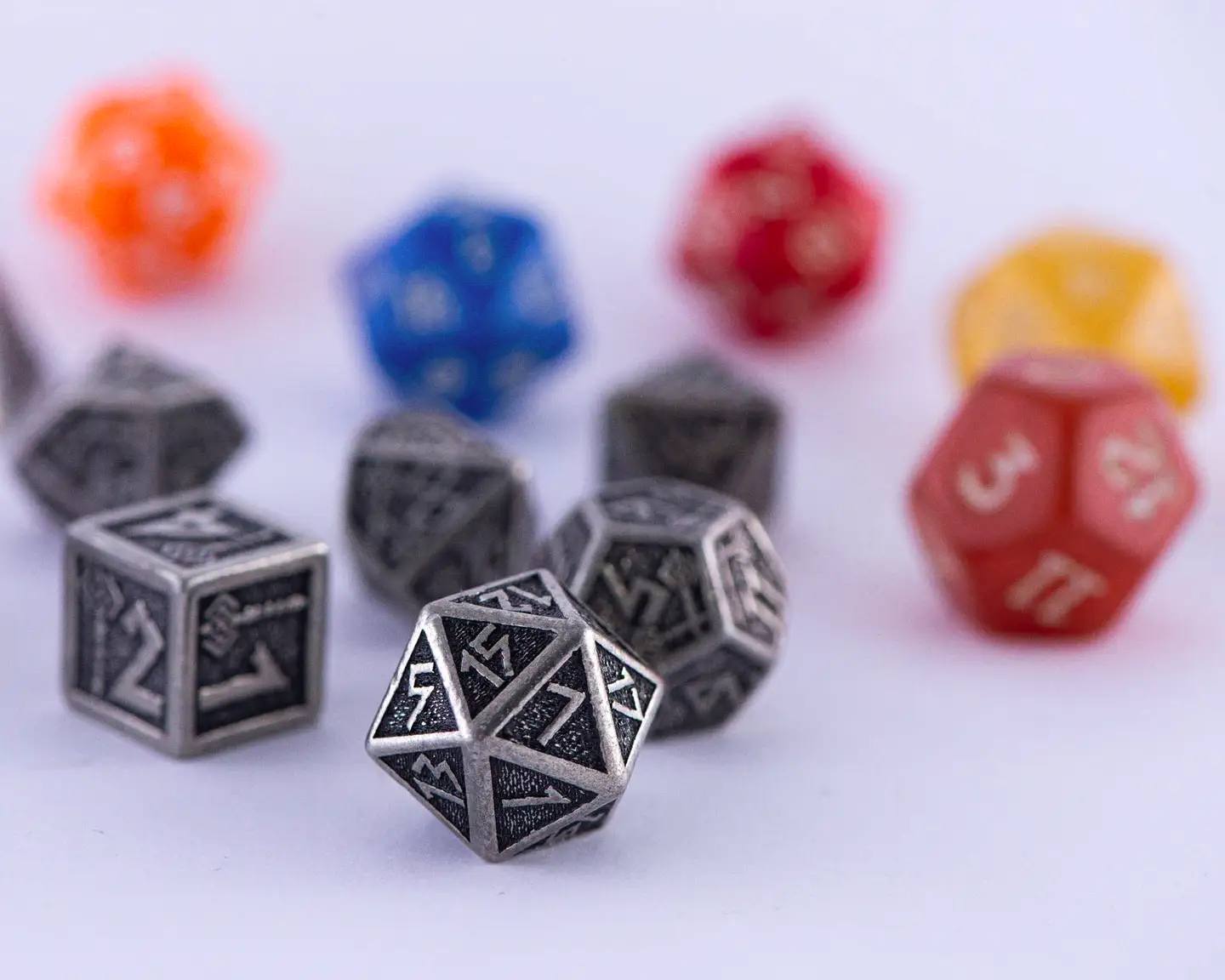 A boxed dice set ready to gift