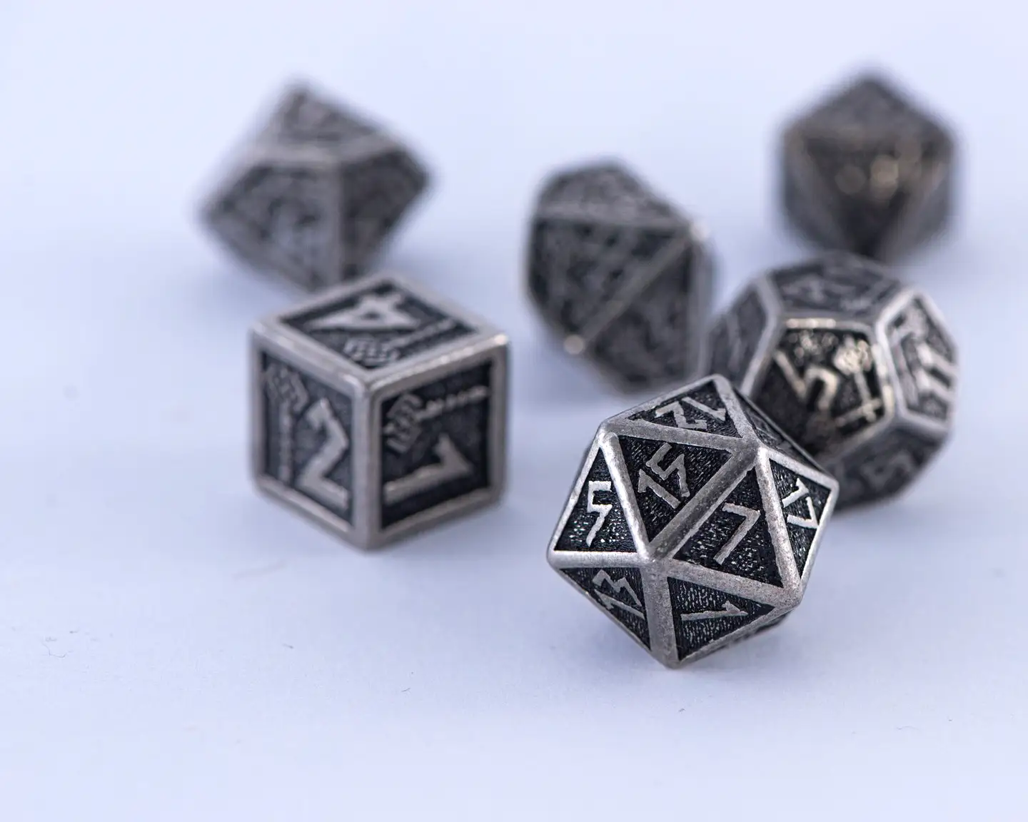 Close-up of sharp resin dice edges